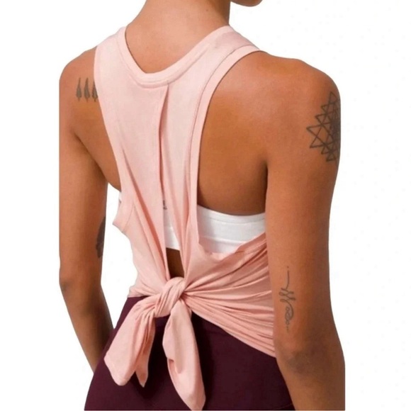 lululemon athletica Tops - Lululemon All Tied Up Pink Open Back Tank, Size 4